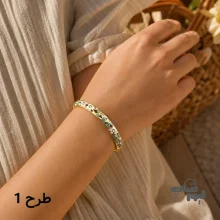دستبند النگویی زنانه طرح موزاییک رنگی