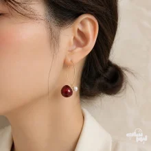گوشواره دخترانه طرح گیلاس و مروارید کد 730